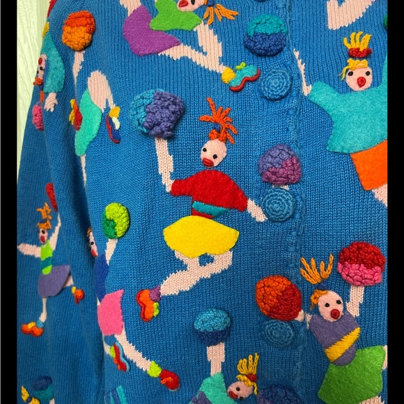 Vintage MICHAEL SIMON Cardigan Sweater Cheerleader Vintage RARE Medium - Picture 2 of 9